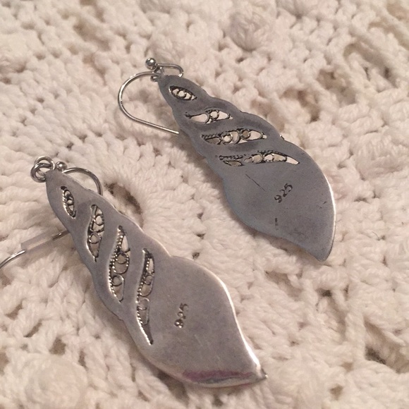 🖤 Vintage Sterling And Abalone Earrings 🖤 - Picture 2 of 7